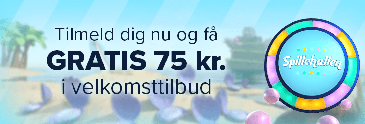 Spillehallen bonus - Få 75 kr. helt gratis uden indbetaling med bonushal.dk bonuskode